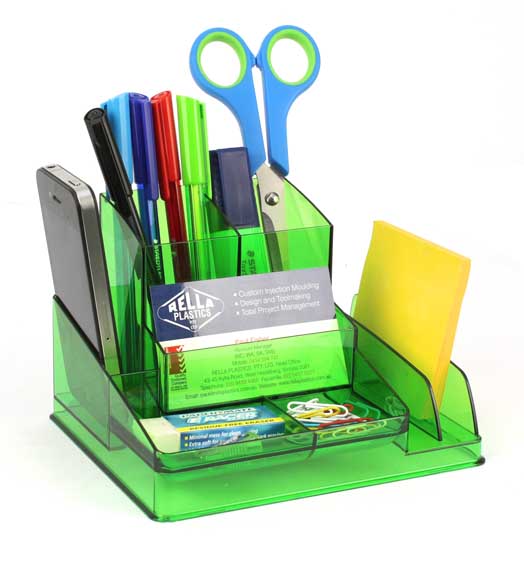 ITALPLAST DESK ORGANISER TINTED GREEN Independent Office Solutions